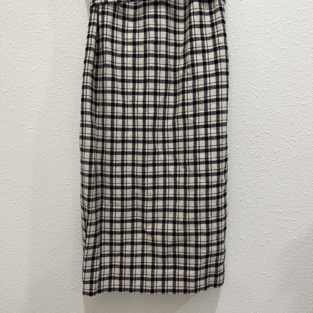 VTG Pendleton Wool Dress Sleeveless Women's Size 10 Plaid Black & White Knee - Picture 3 of 8
